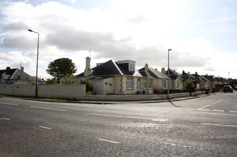 Les petites maisons sur la route de Portobello Beach