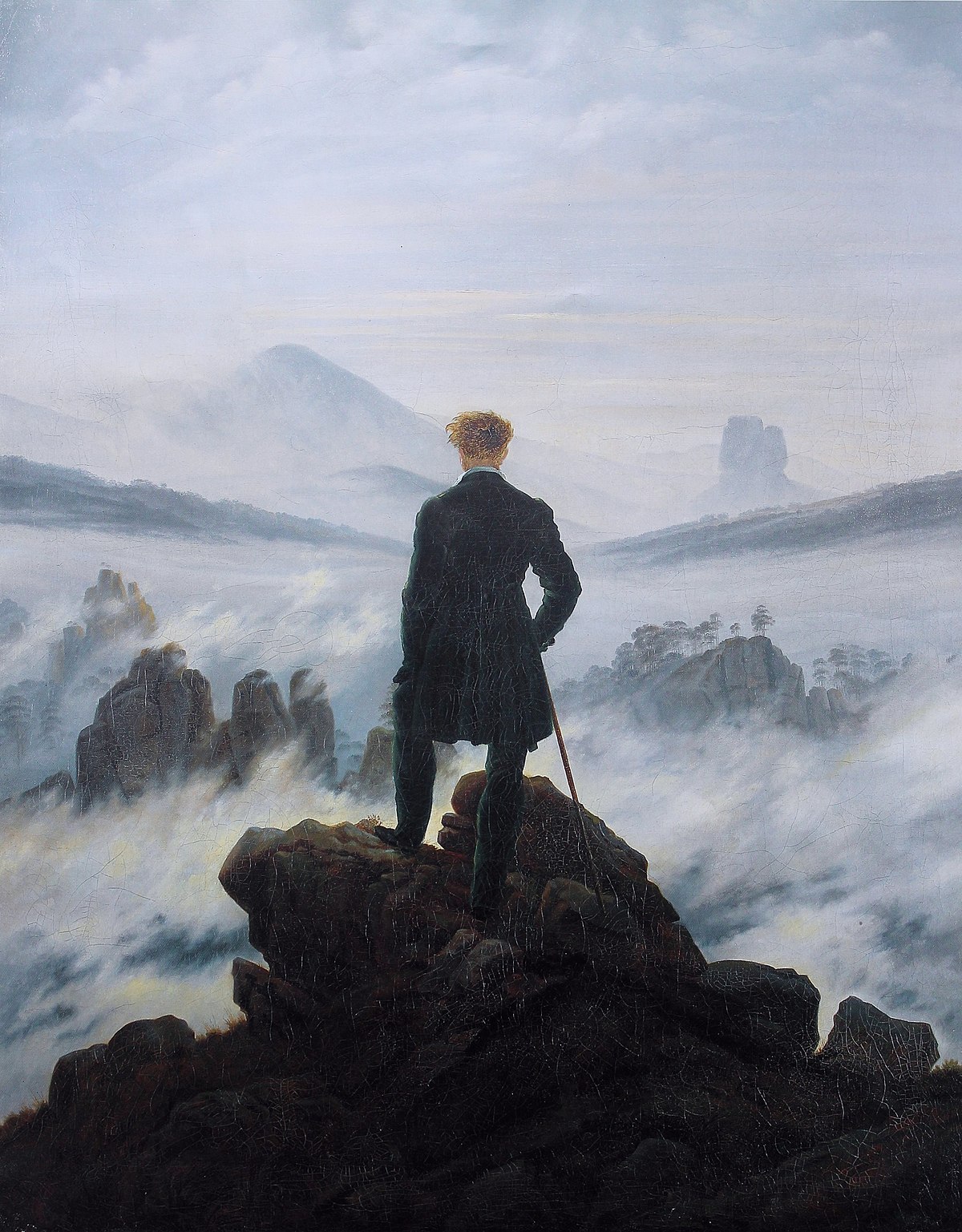 Le voyageur contemplant une mer de nuages, Caspar David Friedrich, 1818