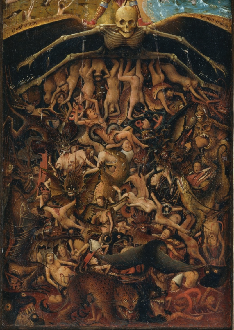 Détails de La Crucifixion, Le Dernier Jugement, Van Eyck, 1440-1441