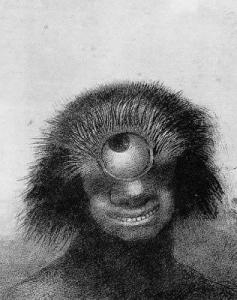 Odilon Redon, Cyclope, fusain