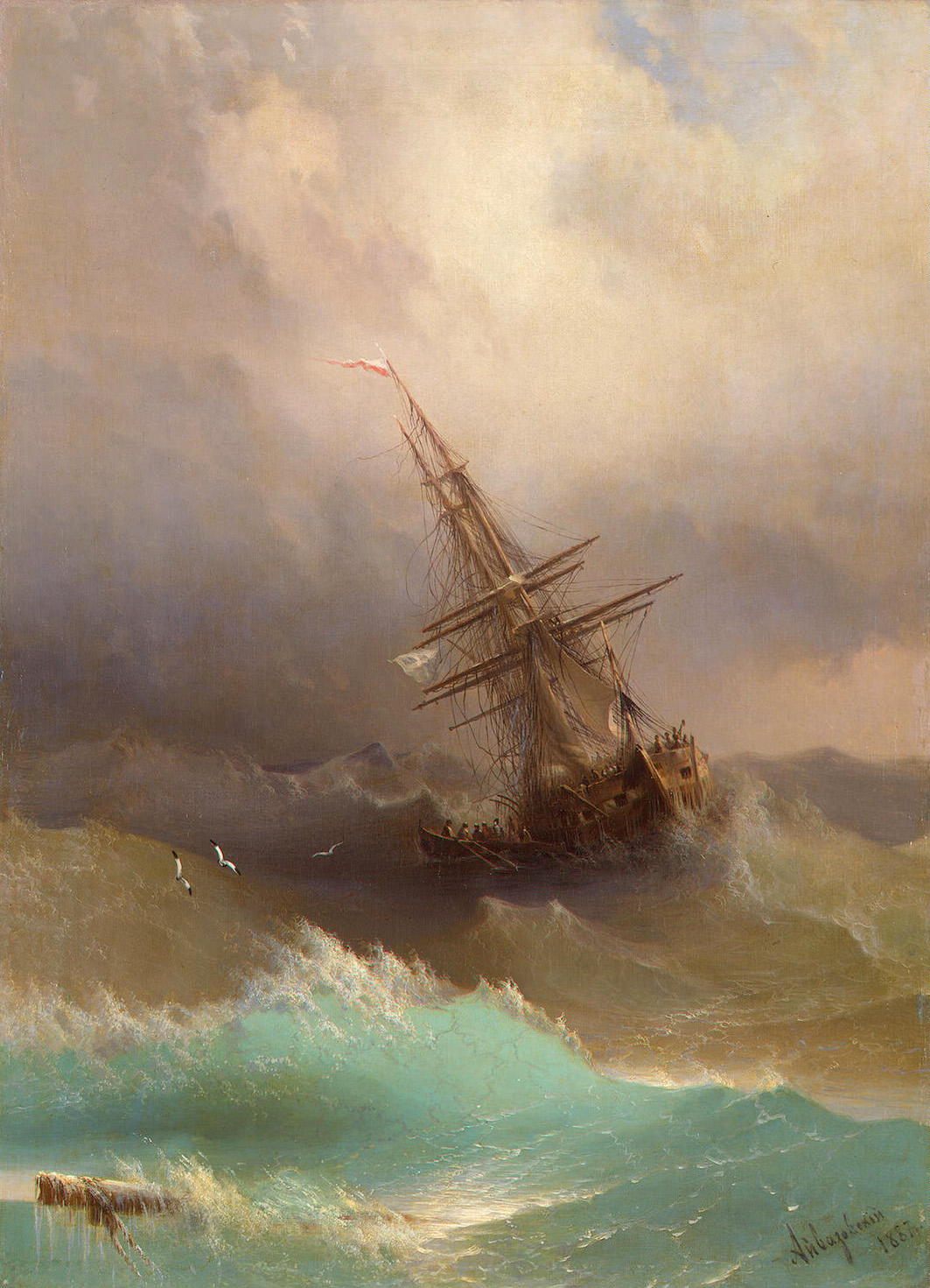 Bateau dans la tempête de mer, 1887